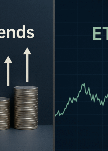 Dividends vs ETFs comparison showing cash flow and long-term growth